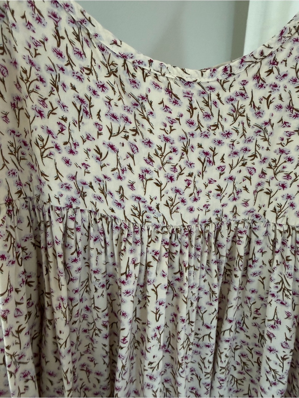 NATURAL LIFE Cream Floral Print Sleeveless Dress with Blossoms - Picture 3 of 4